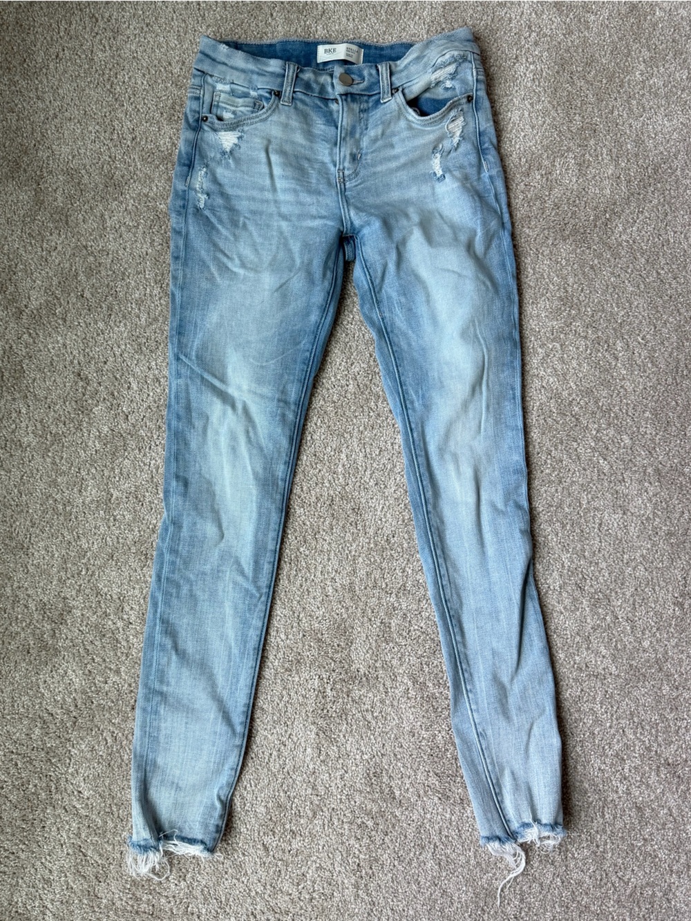 BKE Light Blue Distressed Skinny Jeans